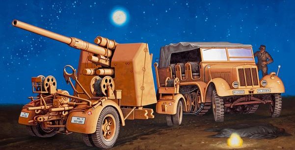 1/72 SdKfz 7 Halftrack w/8,8cm Flak Gun №1