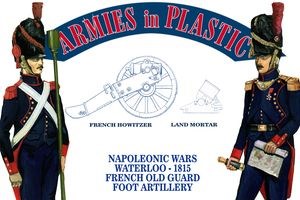 1/32 Napoleonic Wars Waterloo 1815 French Old Guard Foot Artillery (5) w/Howitzer & Mortar