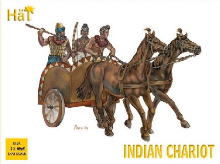 1/72 Indian Chariot & Warriors (3 Sets: Chariot, 2 Horses & 5 Figs) №1