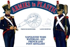 1/32 Napoleonic Wars Waterloo 1815 French Line Foot Artillery (5) w/Howitzer & Mortar