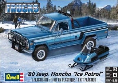 1/25 1980 Ice Patrol Honcho Jeep Pickup Truck w/Snowmobile