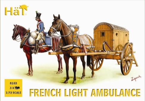 1/72 Napoleonic French Light Horse Drawn Ambulance (3 Sets) №1