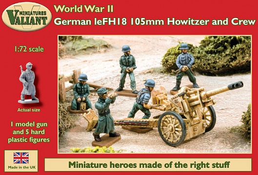 1/72 WWII German leFH 18 105mm Howitzer and Crew