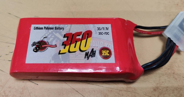 360MAH 11.1V 35C 3S1P LI-PO BATTERY PACK