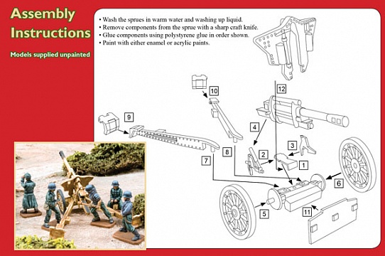 1/72 WWII German leFH 18 105mm Howitzer and Crew №1