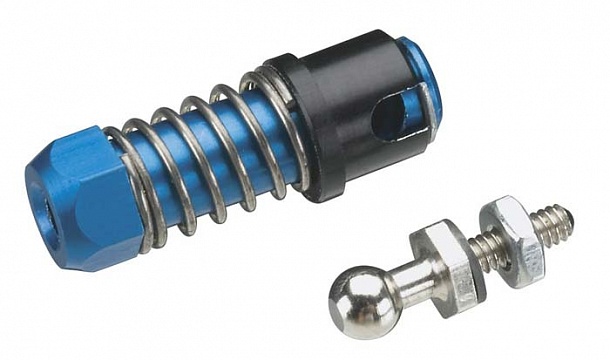 S591 Aluminum Ball Connector w/Sleeve 4-40 Blue №1