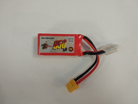 850MAH 11.1V 45C 3S1P LI-PO BATTERY PACK №1
