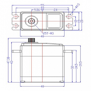 Standard 35kg Digital 180 Degree Metal Gear servo №3