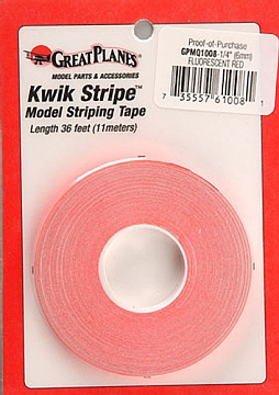 STRIPE TAPE FLOR RED 1/4`` №1