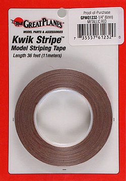 STRIPE TAPE MET RED 1/4` №1