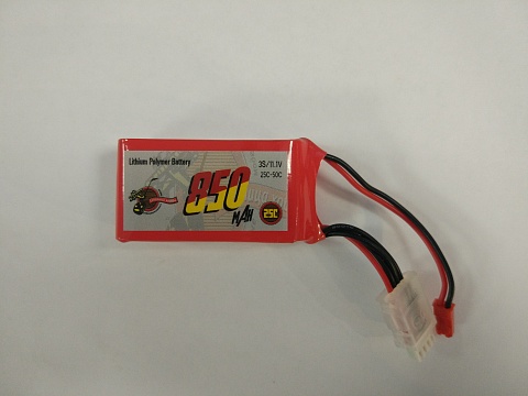850MAH 11.1V 25C 3S1P LI-PO BATTERY PACK №1
