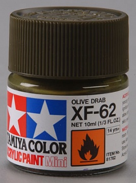 XF-62 Olive Drab краска акриловая 10 мл. №1